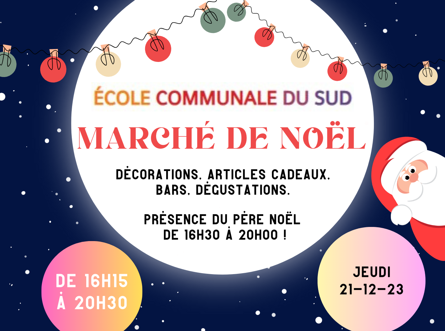 Marché de Noël 2023 - École communale du sud - Écaussinnes